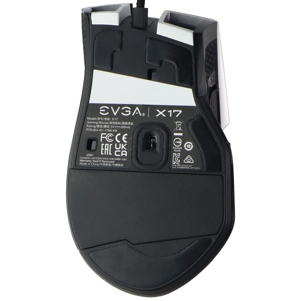 EVGA X17 Ergonomic Wired Gaming Mouse (903-W1-17BK-KR) - Black