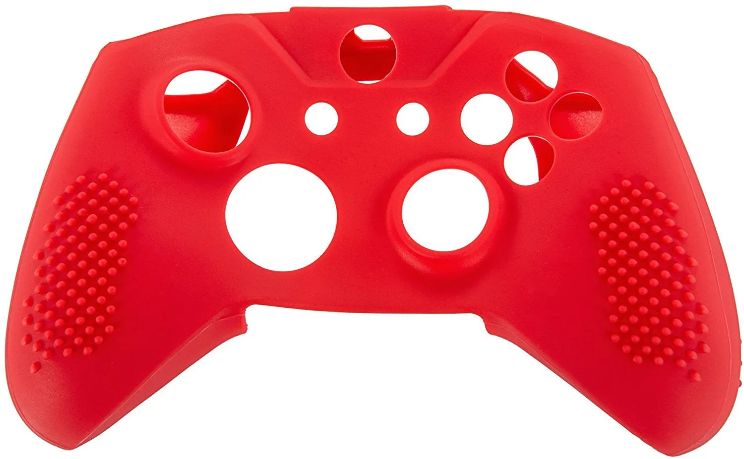 eXtremeRate PlayVital Soft Red Silicone Controller Cover Grips Caps Protective Case for Xbox One S for Xbox One X -XBOWP0039GC