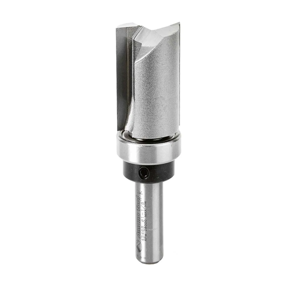 Flush Trim Plunge Router Bit | 1 1⁄8 Dia x 1 1⁄2 x 1⁄2" Shank with Upper BB | 45468 | 738685854686