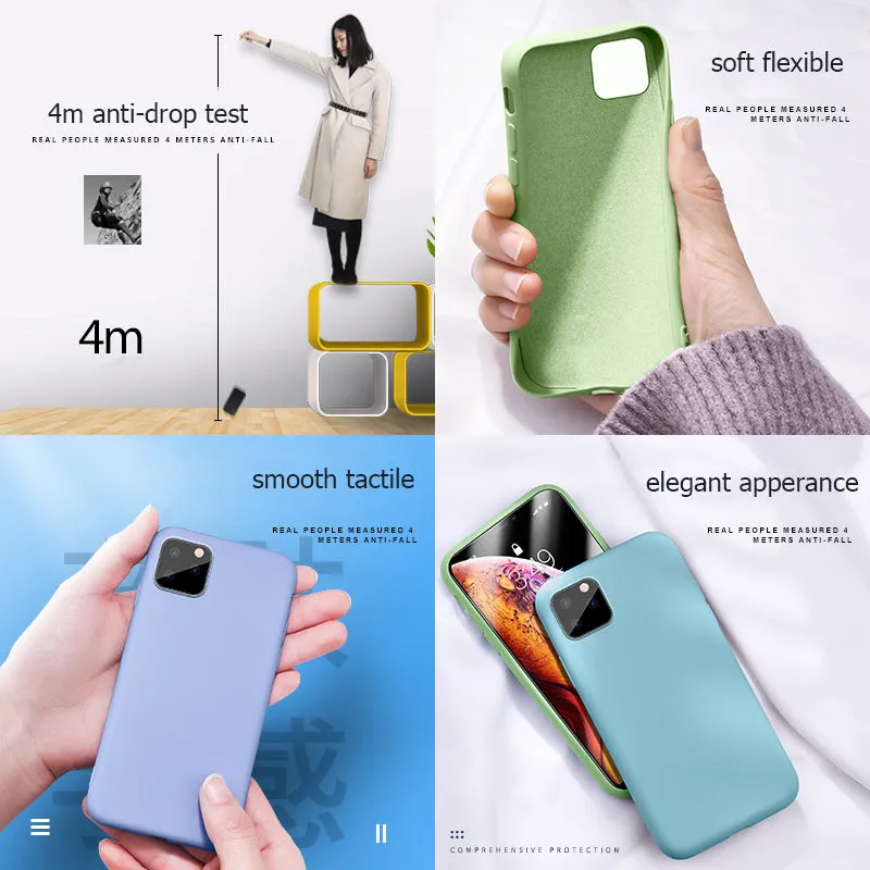 For Apple iPhone 11 Pro Max Case Liquid Silicone Rubber Soft Cover For Apple iPhone 11 iPhone11 2019 Phone Case Shockproof