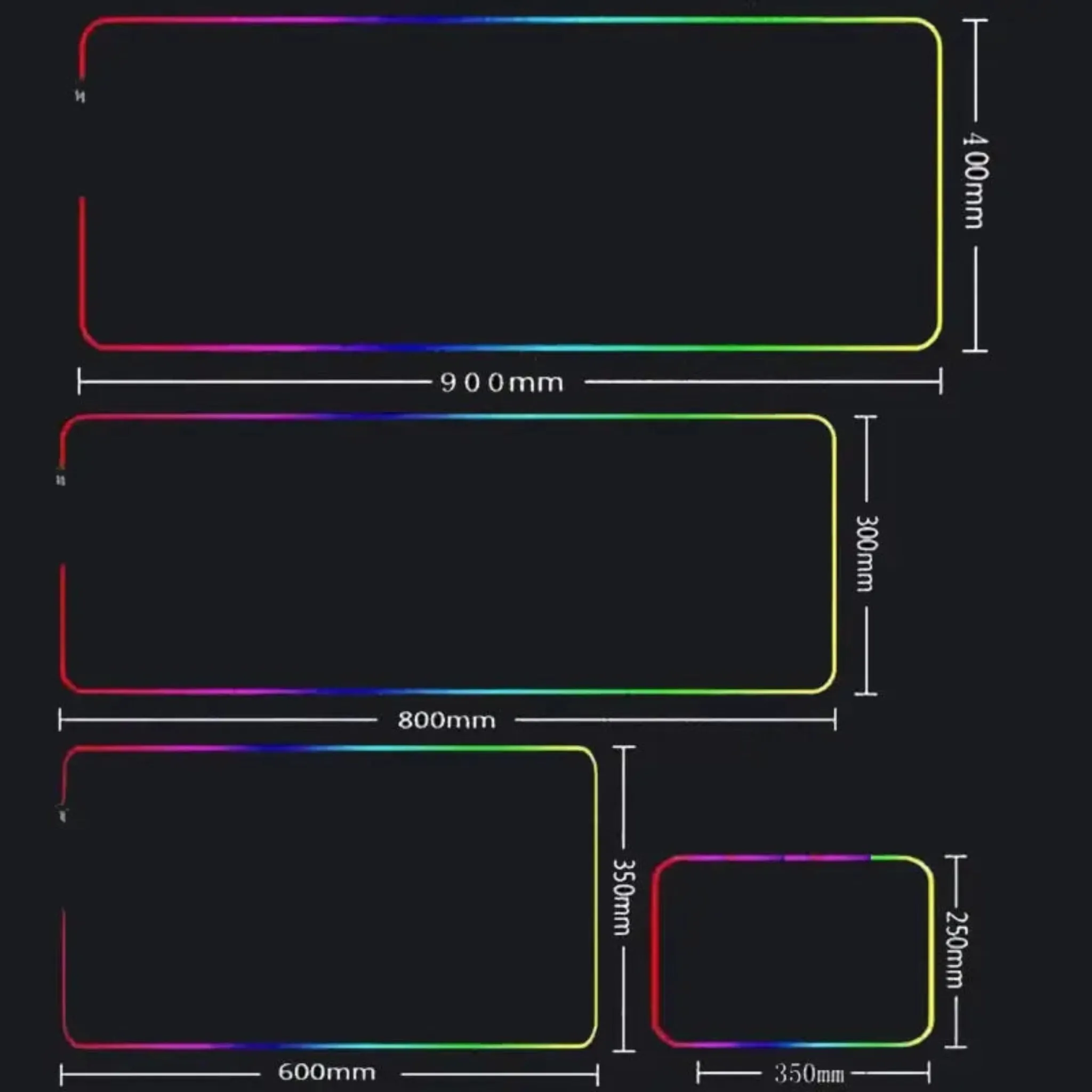 Gaming Mouse Pad - RGB Galaxy XL & L LED Desk Mat