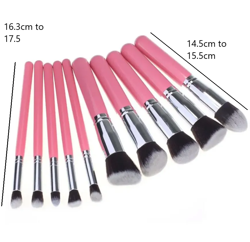 Glamza 10pc Brush Sets - Pink or Blue