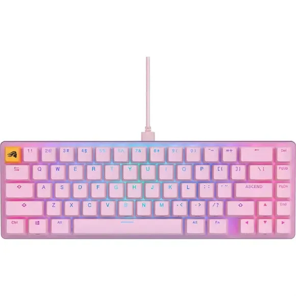 Glorious GMMK2 Modular Mechanical Keyboard | Pre-Built Edition | Compact 65% | Pink USA TKL | GLO-GMMK2-65-FOX-P