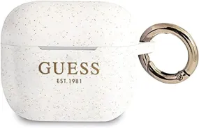 Guess Silicone Glitter Case for Airpods 3 White - GUA3SGGEH