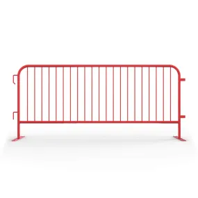 Heavy Duty Interlocking Steel Barricade, 8.5 Ft., Red - Angry Bull Barricades