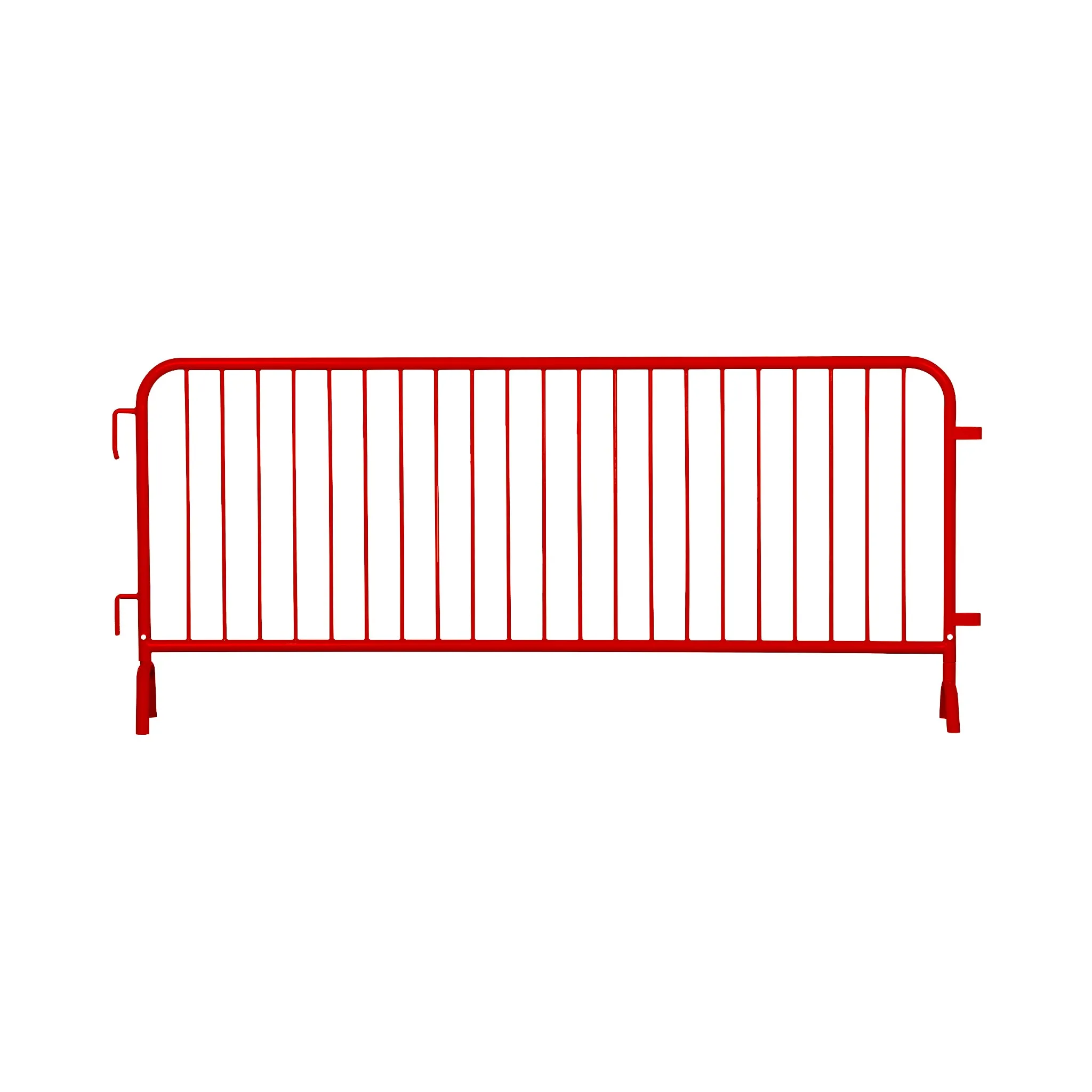 Heavy Duty Interlocking Steel Barricade, 8.5 Ft., Red - Angry Bull Barricades