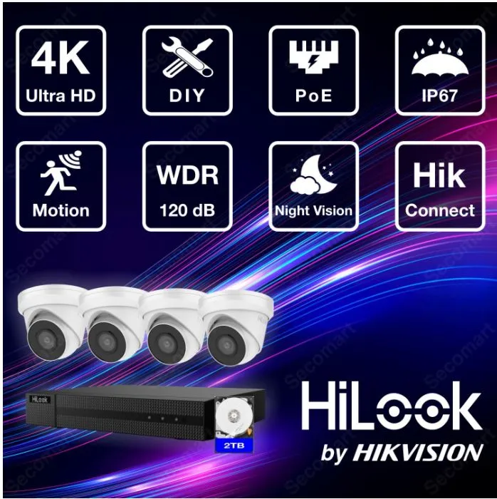 Hilook 4K Security Camera System, 4-Camera