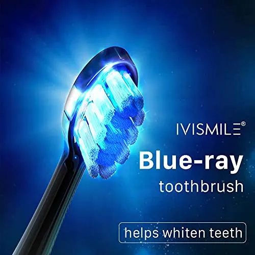 HIVAGI® Electric Toothbrush for Whiter Teeth | 4 Modes & Sonic Technology | LED Light & 2 Brush Heads