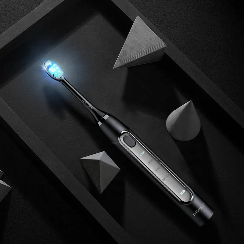 HIVAGI® Electric Toothbrush for Whiter Teeth | 4 Modes & Sonic Technology | LED Light & 2 Brush Heads