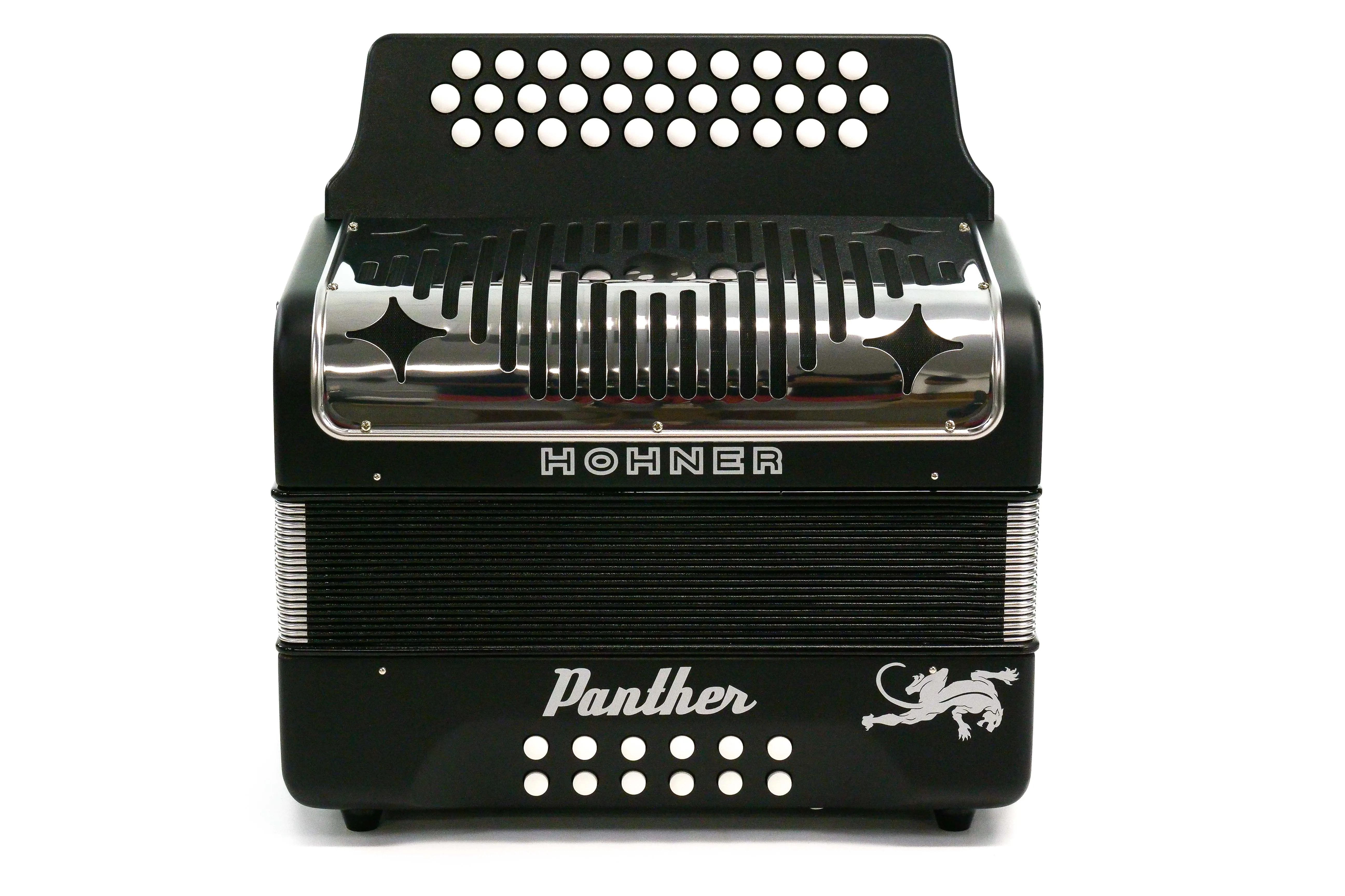 Hohner HA-3100 Panther F Bb Eb Diatonic Accordion - BLACK