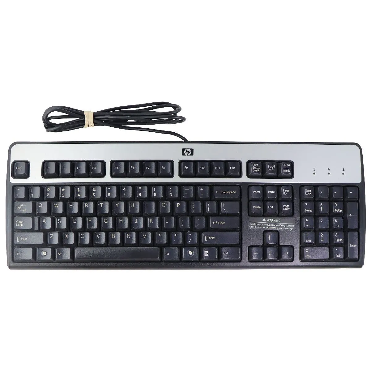 HP Original Wired USB Keyboard for Windows PC & More - Black/Silver (SK-2885)