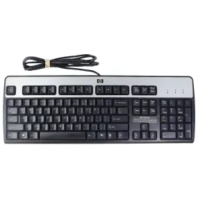 HP Original Wired USB Keyboard for Windows PC & More - Black/Silver (SK-2885)