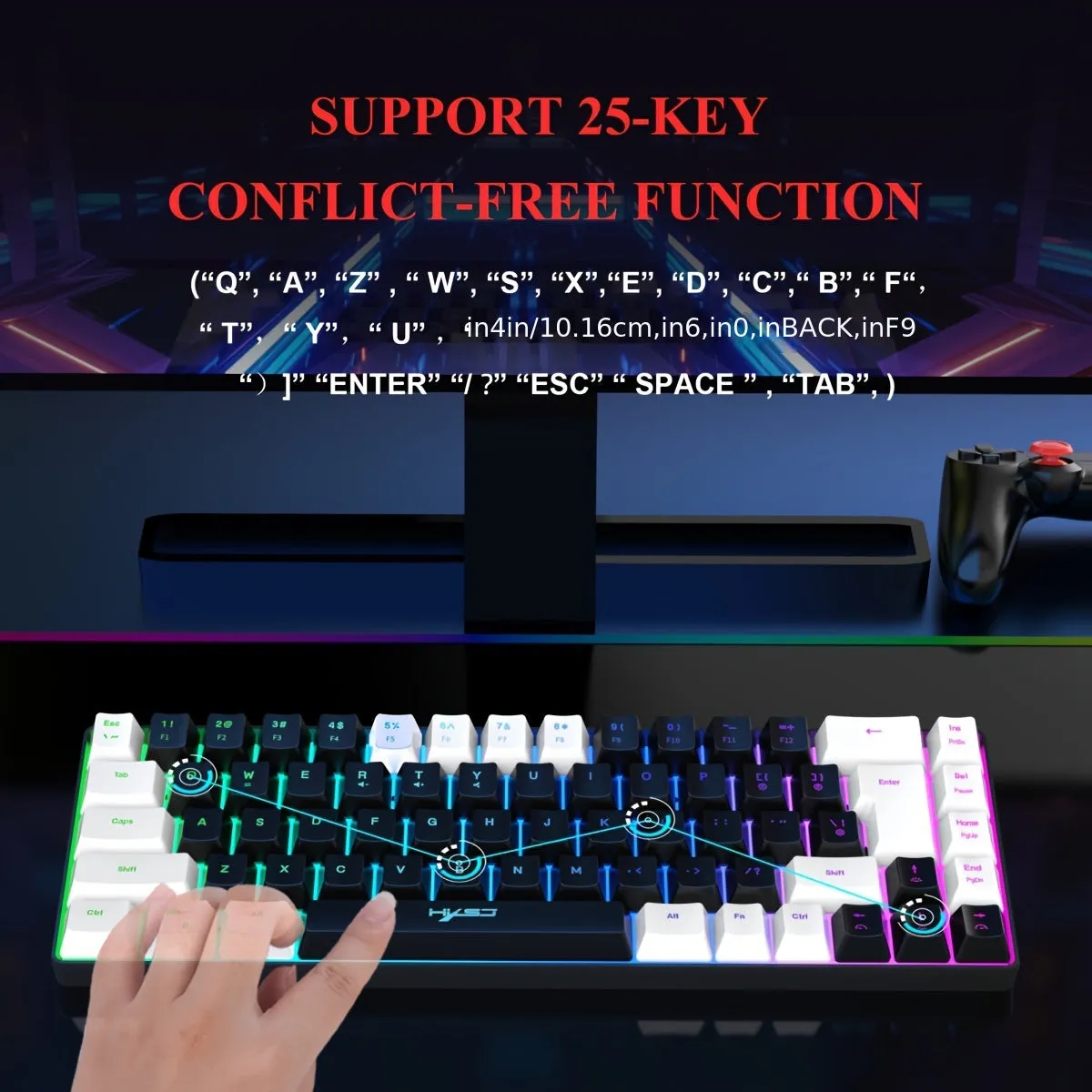 HXSJ New Thin Film Wired Game Keyboard Elevate Your Typing Experience