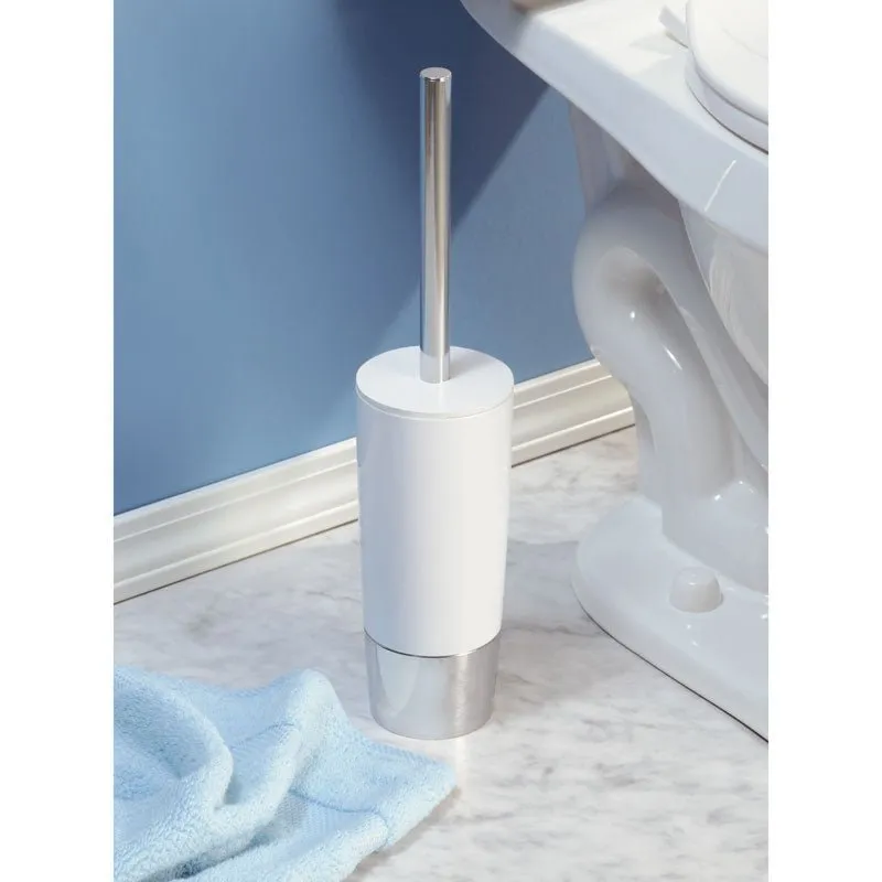 iDesign Duetto Toilet Brush in White and Chrome