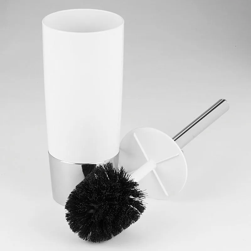 iDesign Duetto Toilet Brush in White and Chrome