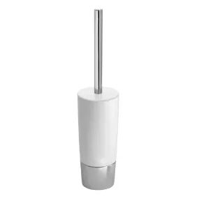 iDesign Duetto Toilet Brush in White and Chrome