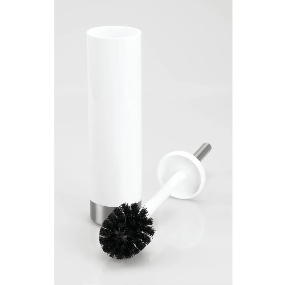 iDesign Toilet Brush in White and Brushed Stainless Steel