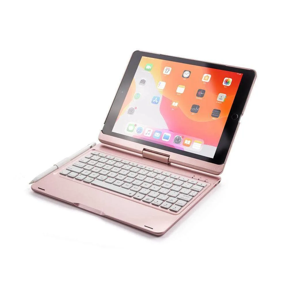 iPad 10.2 2019/2020 (iPad 7/8) Backlit 360 Degree Swivel Rotating Clamshell Keyboard Case