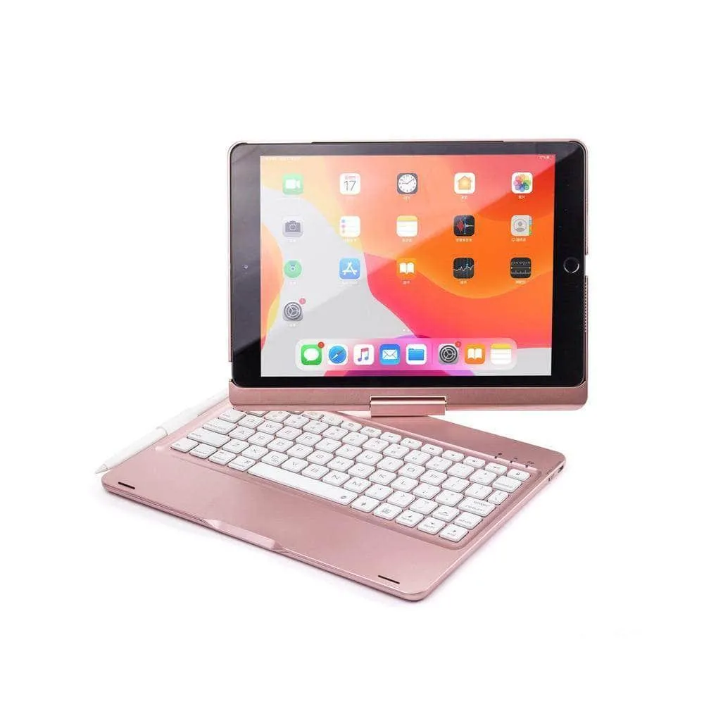 iPad 10.2 2019/2020 (iPad 7/8) Backlit 360 Degree Swivel Rotating Clamshell Keyboard Case