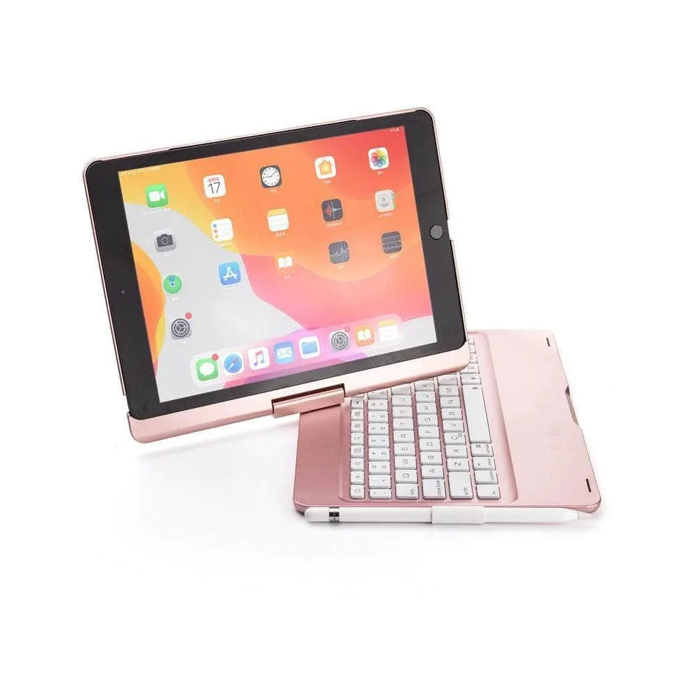 iPad 10.2 2019/2020 (iPad 7/8) Backlit 360 Degree Swivel Rotating Clamshell Keyboard Case