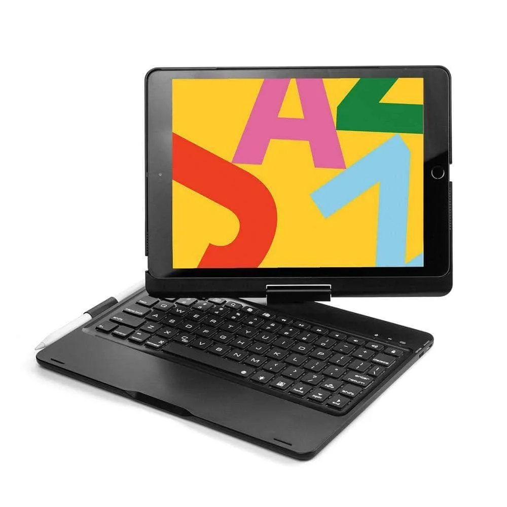 iPad 10.2 2019/2020 (iPad 7/8) Backlit 360 Degree Swivel Rotating Clamshell Keyboard Case