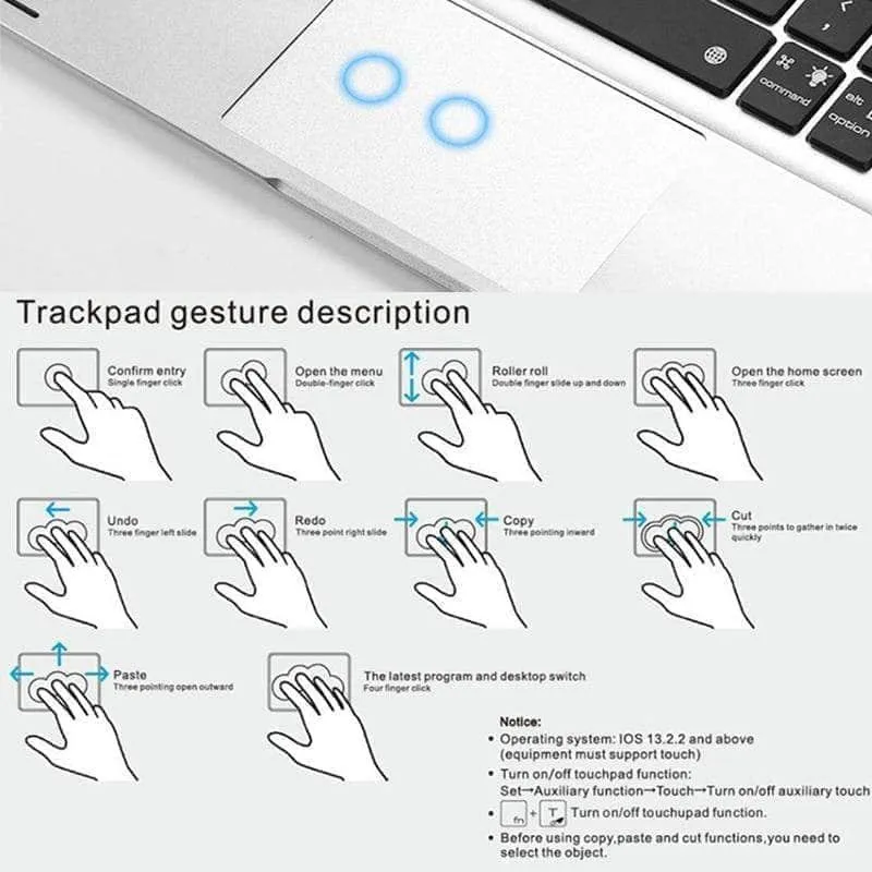 iPad 11 2021 Touchpad Backlit Wireless Bluetooth Keyboard Case