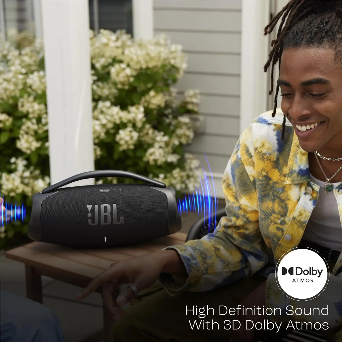 JBL Boombox 3 Wi-Fi, Wireless Portable Bluetooth Speaker, 24H Playtime, Deepest Bass, Built-in Powerbank, Wi-Fi with AirPlay, Alexa Multi-Room, Chromecast Built-in™, PartyBoost, IP67, App (Black)