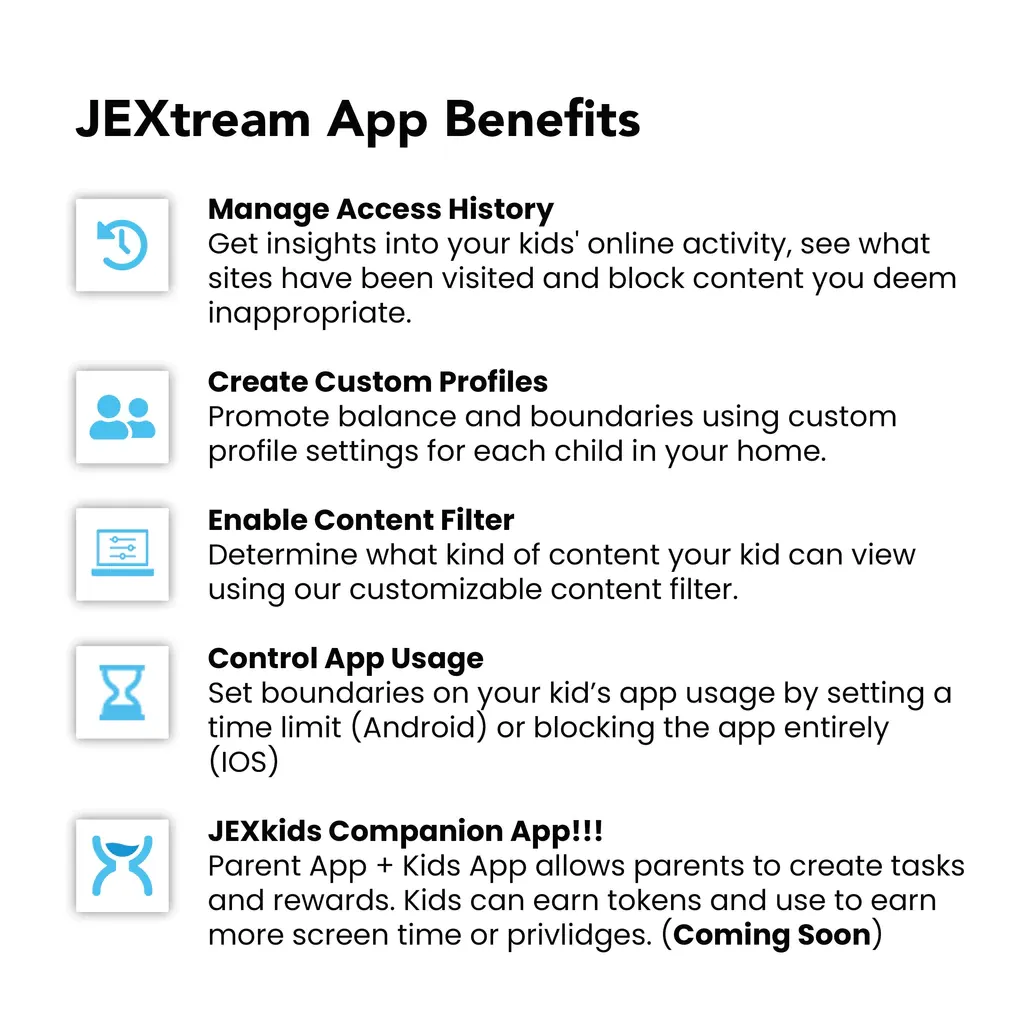 JEXtream FX20 Wi-Fi 6 Parental Control Router   App