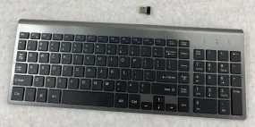 JoyAccess KB2US Slim Wireless Keyboard ONLY Gray with USB Dongle Receiver