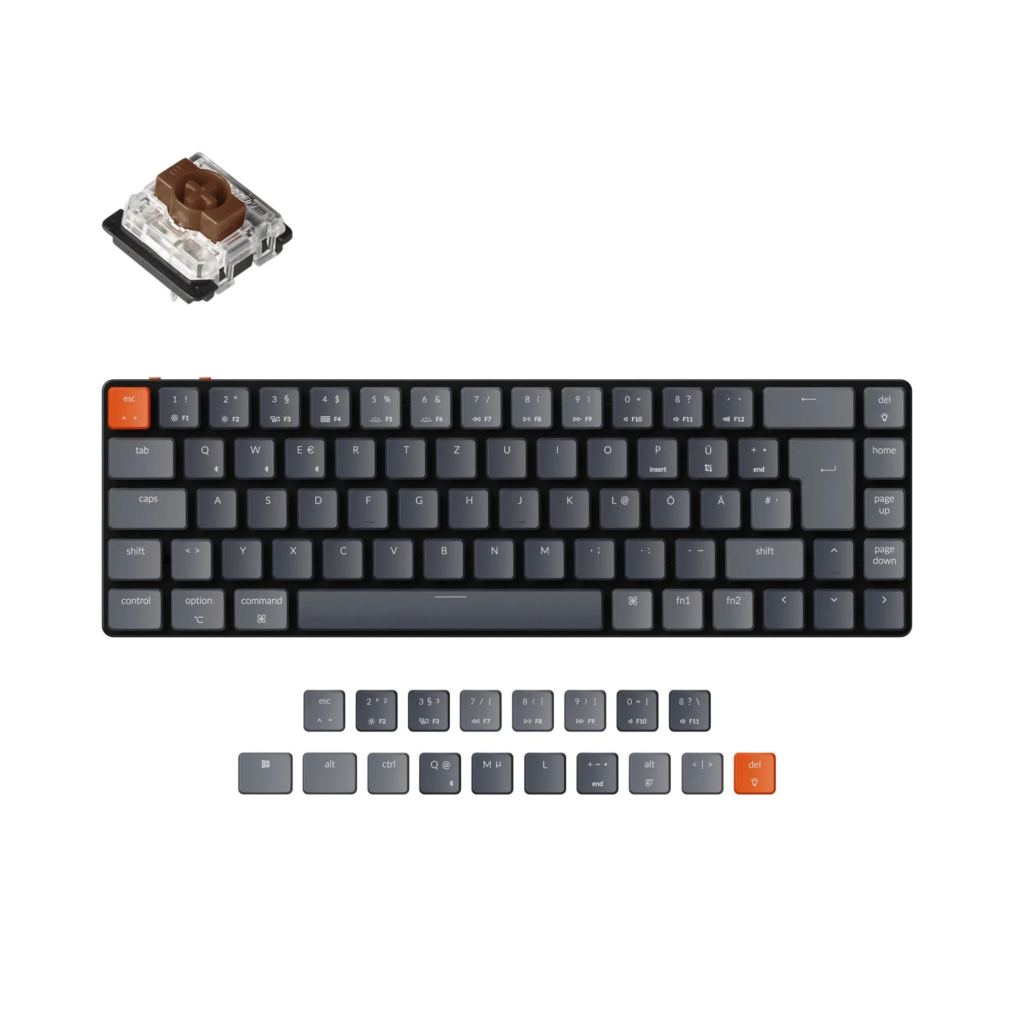 Keychron K7 Ultra-slim Wireless Mechanical Keyboard (German ISO-DE Layout)