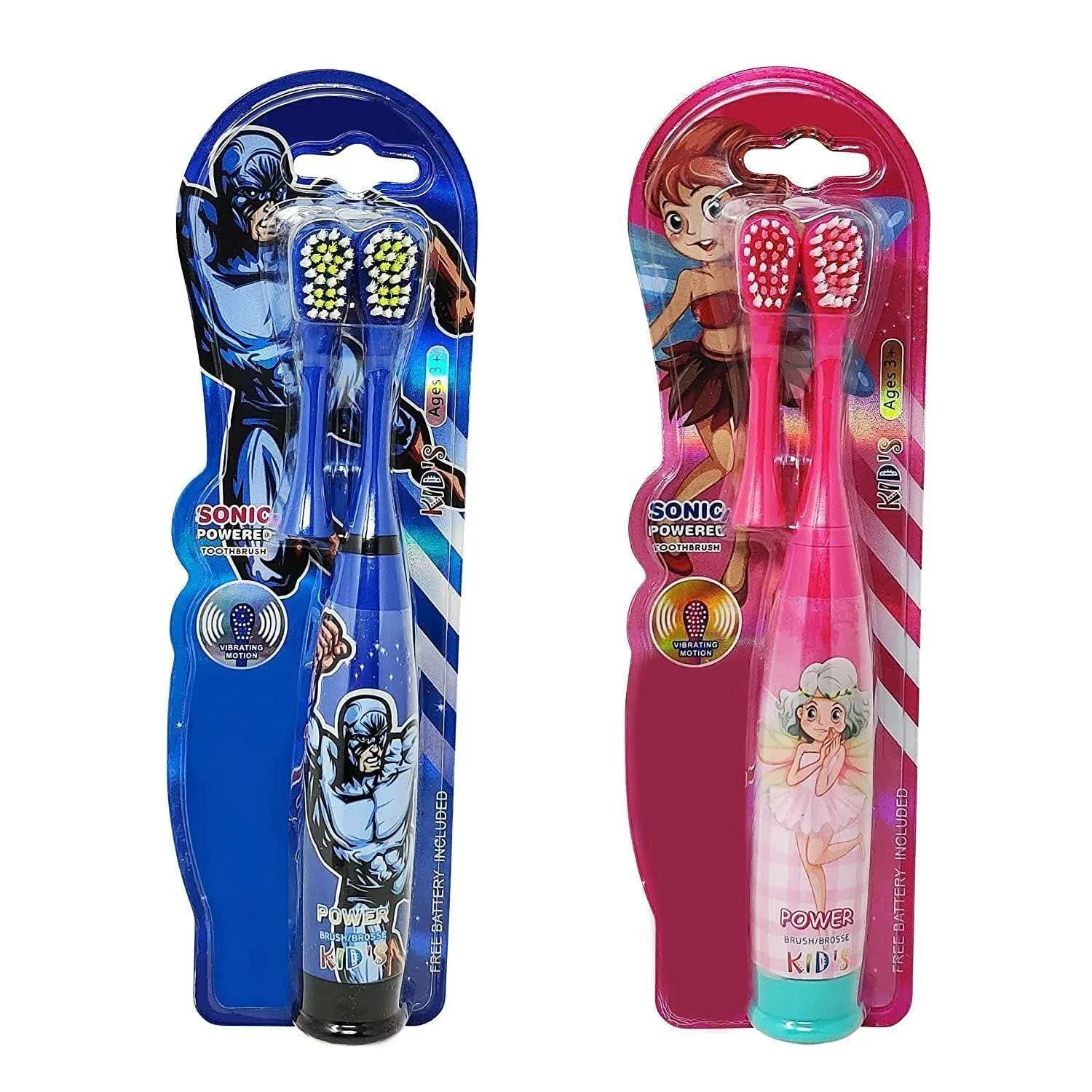 Kids Cartoon Printed Soft Electric Battery Powered Toothbrush 1 Pc