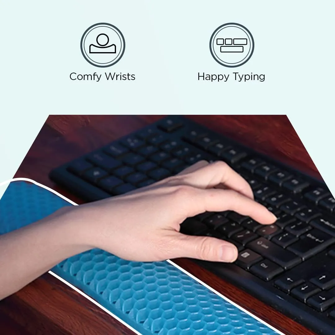 Kuber Industries Keyboard Wrist Pad | Mouse Wrist Pad | Non-Slip Bottom Wrist Pad | Relieve Wrist Pain and Fatigue | Ideal for Typing and Gaming | T-D002 | Pack of 2 | Blue