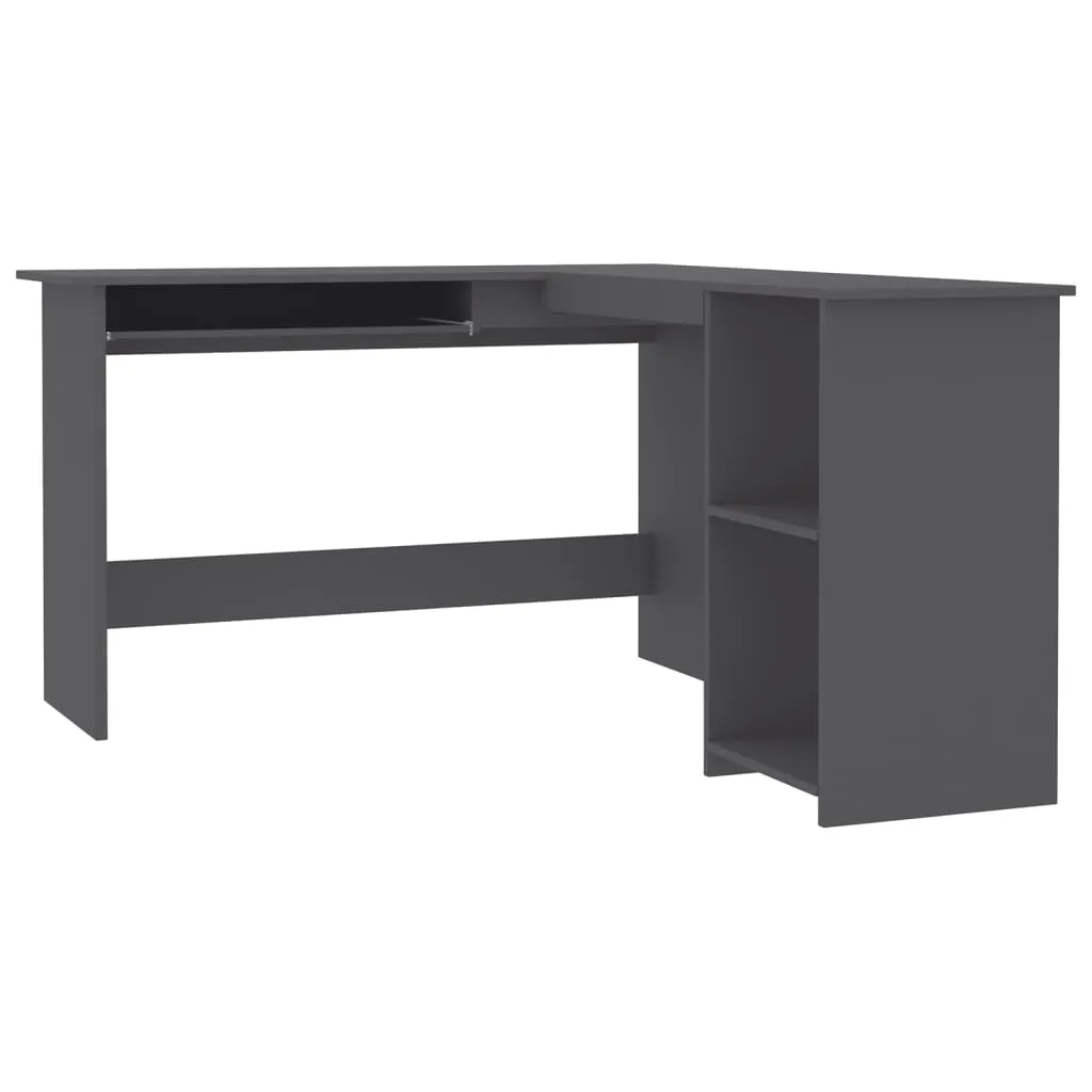 L-Shaped Corner Desk Grey 120x140x75 cm Engineered Wood