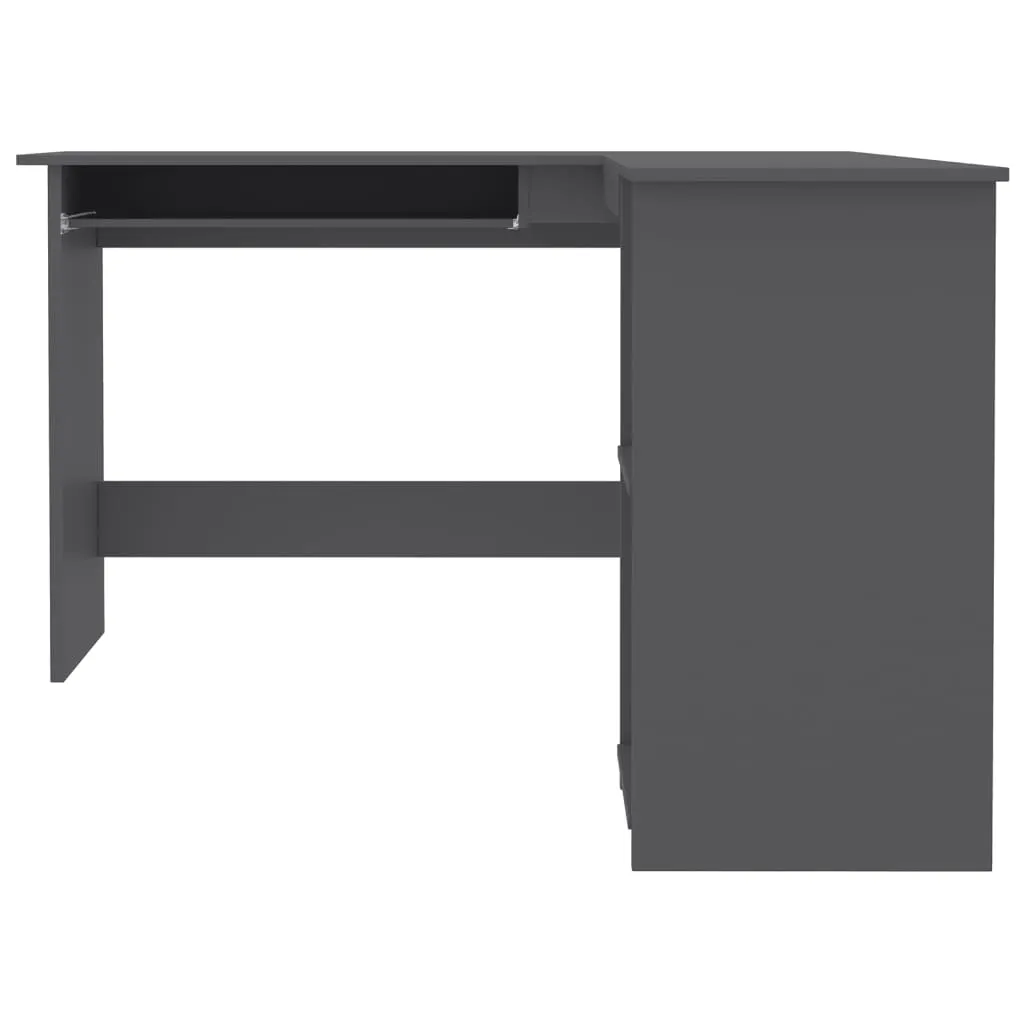 L-Shaped Corner Desk Grey 120x140x75 cm Engineered Wood