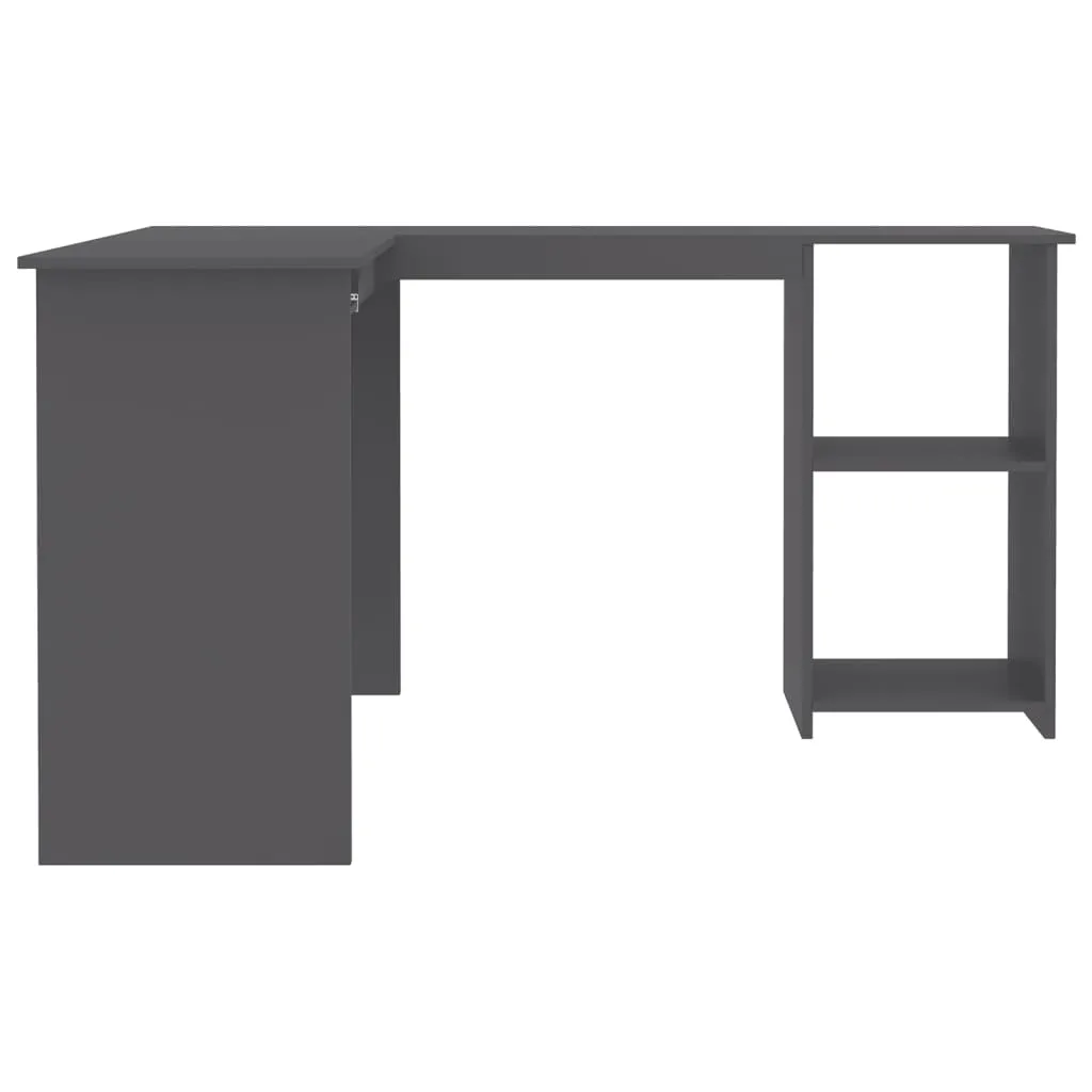 L-Shaped Corner Desk Grey 120x140x75 cm Engineered Wood