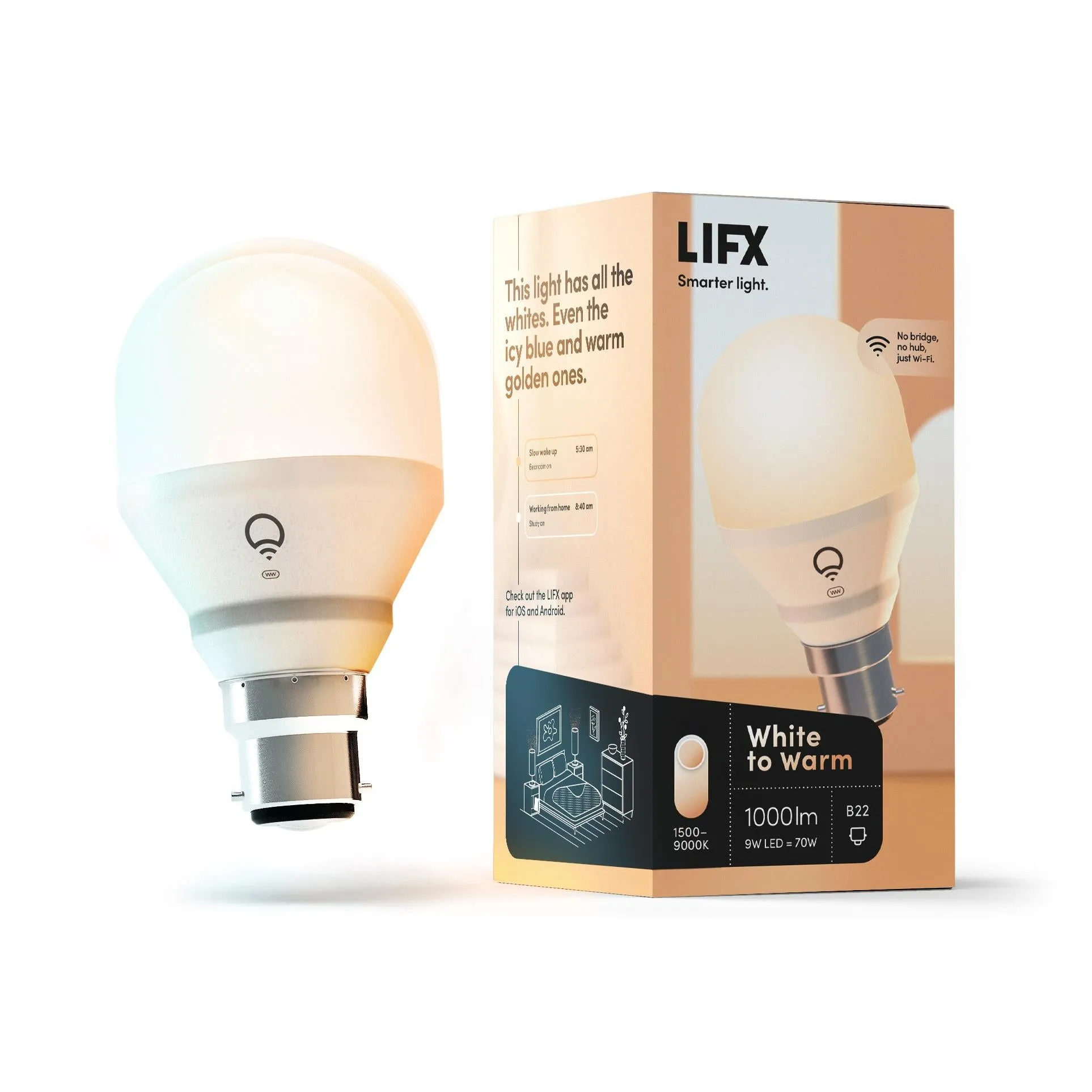 LIFX Warm to White A60 1000lm B22 Smart Bulb