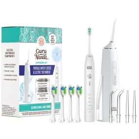 Lion & Lamb Kit - Portable Water Flosser and Sonic Toothbrush - White