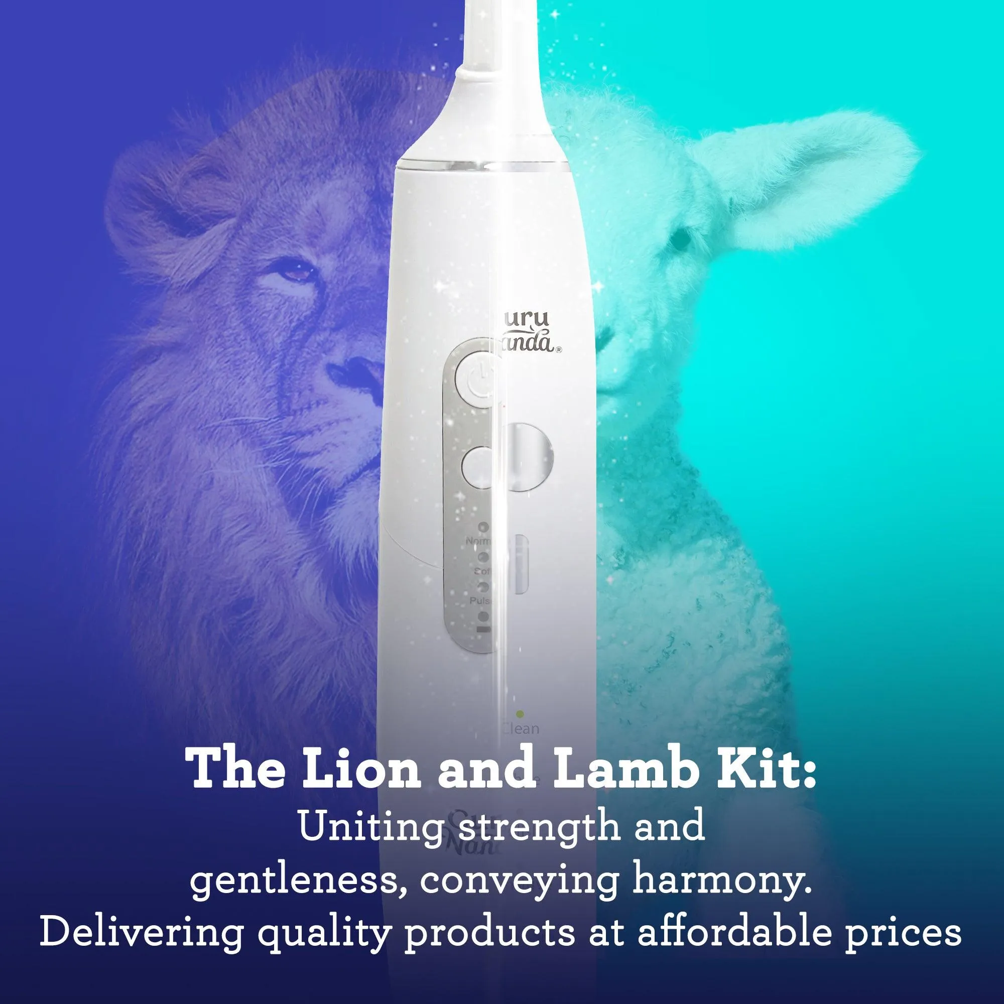 Lion & Lamb Kit - Portable Water Flosser and Sonic Toothbrush - White