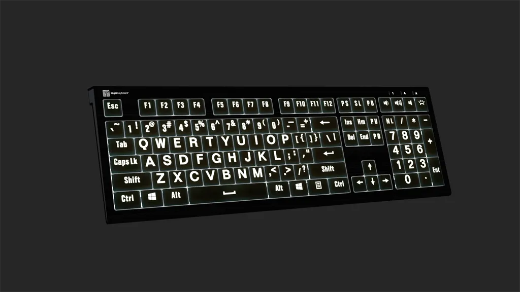 LogicKeyboard Largeprint White-on-Black - ASTRA 2 Backlit Keyboard