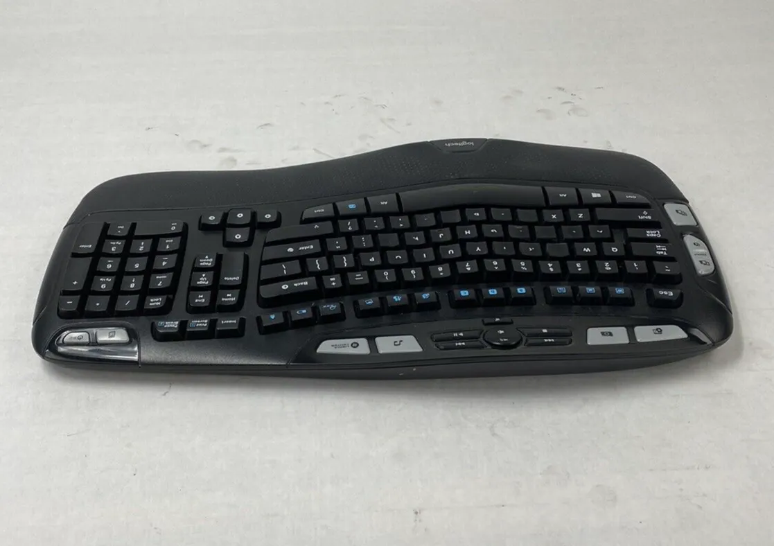 Logitech K350 Wave Unifying Wireless Keyboard No USB Dongle For Parts or Repair