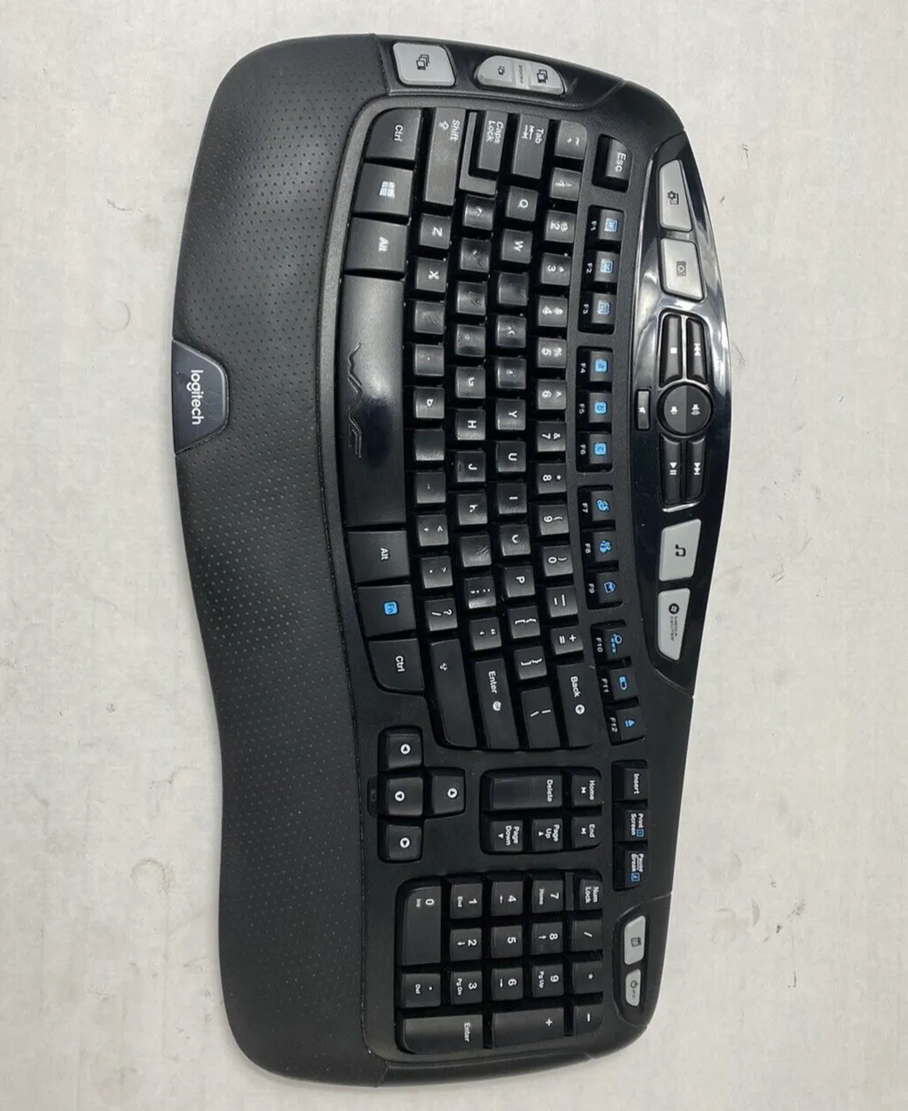 Logitech K350 Wave Unifying Wireless Keyboard No USB Dongle For Parts or Repair