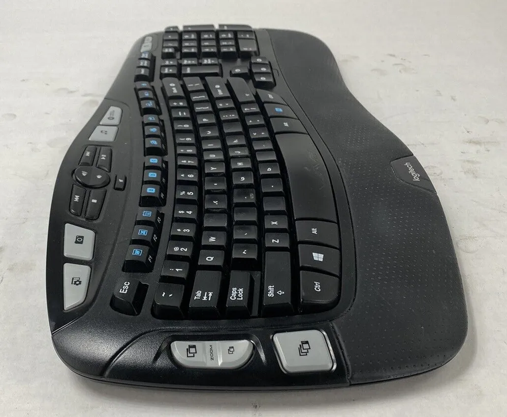 Logitech K350 Wave Unifying Wireless Keyboard No USB Dongle For Parts or Repair