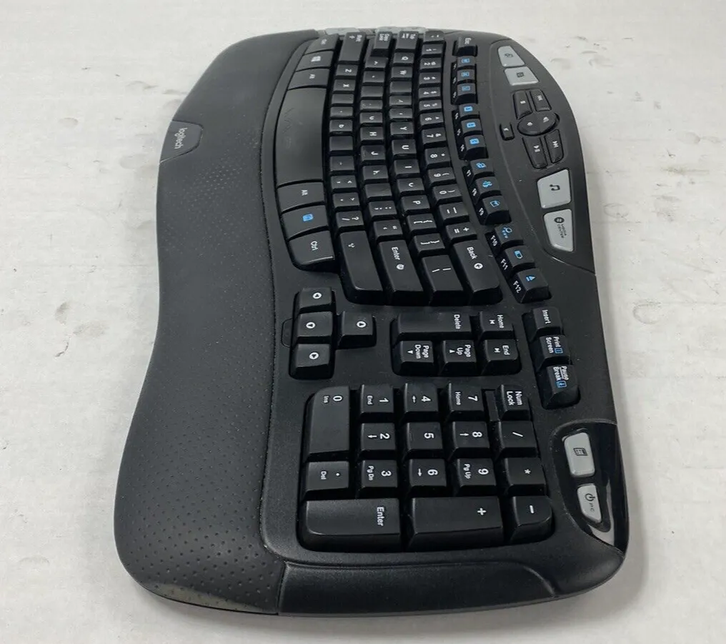 Logitech K350 Wave Unifying Wireless Keyboard No USB Dongle For Parts or Repair