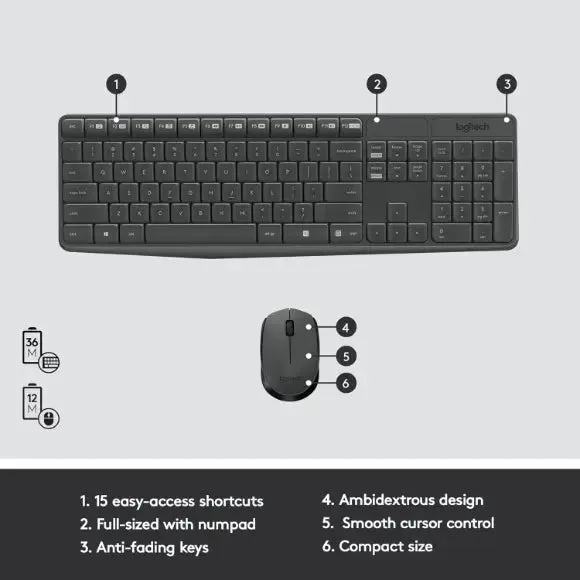 Logitech MK235 Wireless Keyboard & Mouse Combo