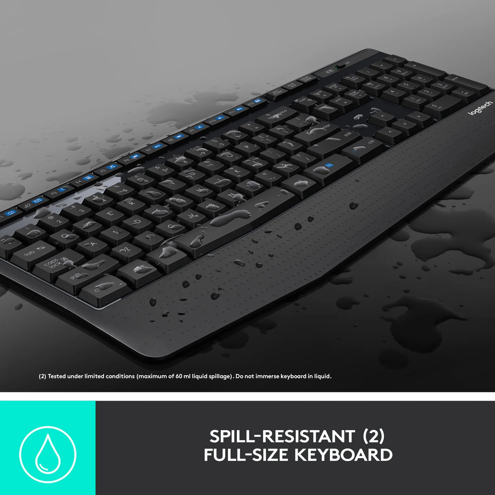 Logitech MK345 Wireless Combo Full-Sized Keyboard with Palm Rest 