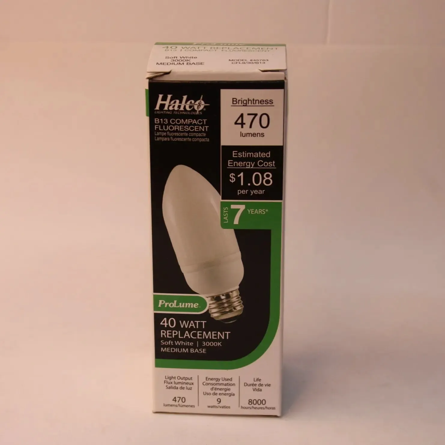 Lot of 10 Halco  45763 CFL9/30/B13 Compact Fluorescent Lamps