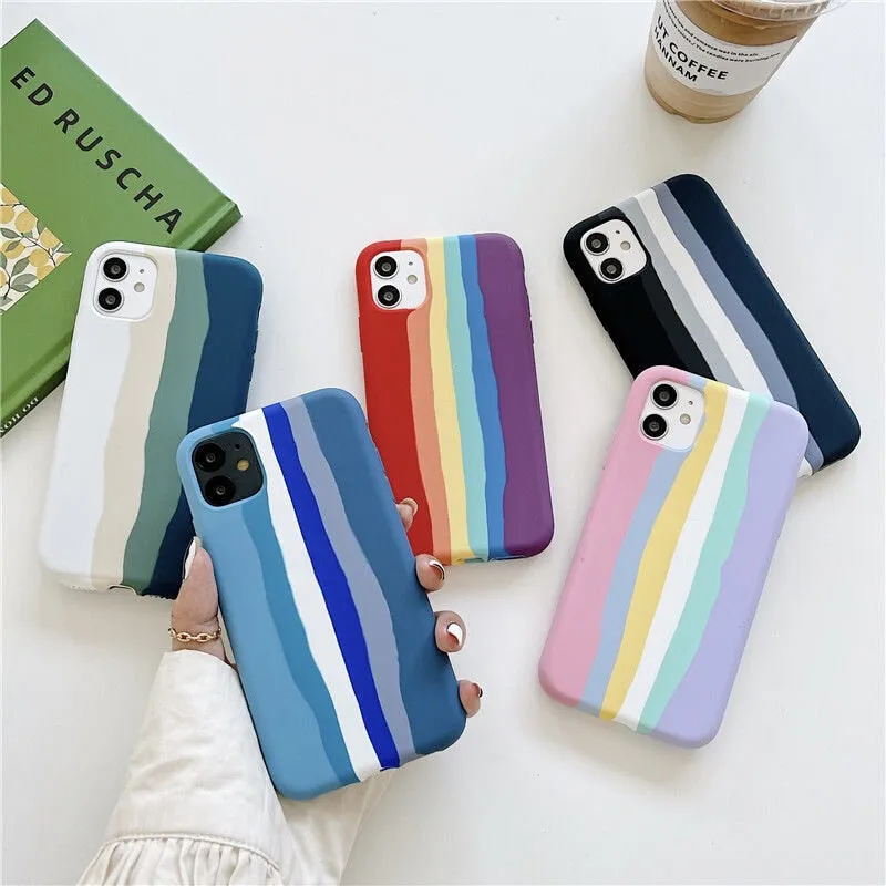 Luxury Rainbow Cartoon Silicone Case For iPhone