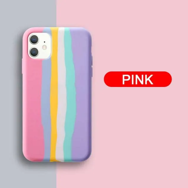 Luxury Rainbow Cartoon Silicone Case For iPhone