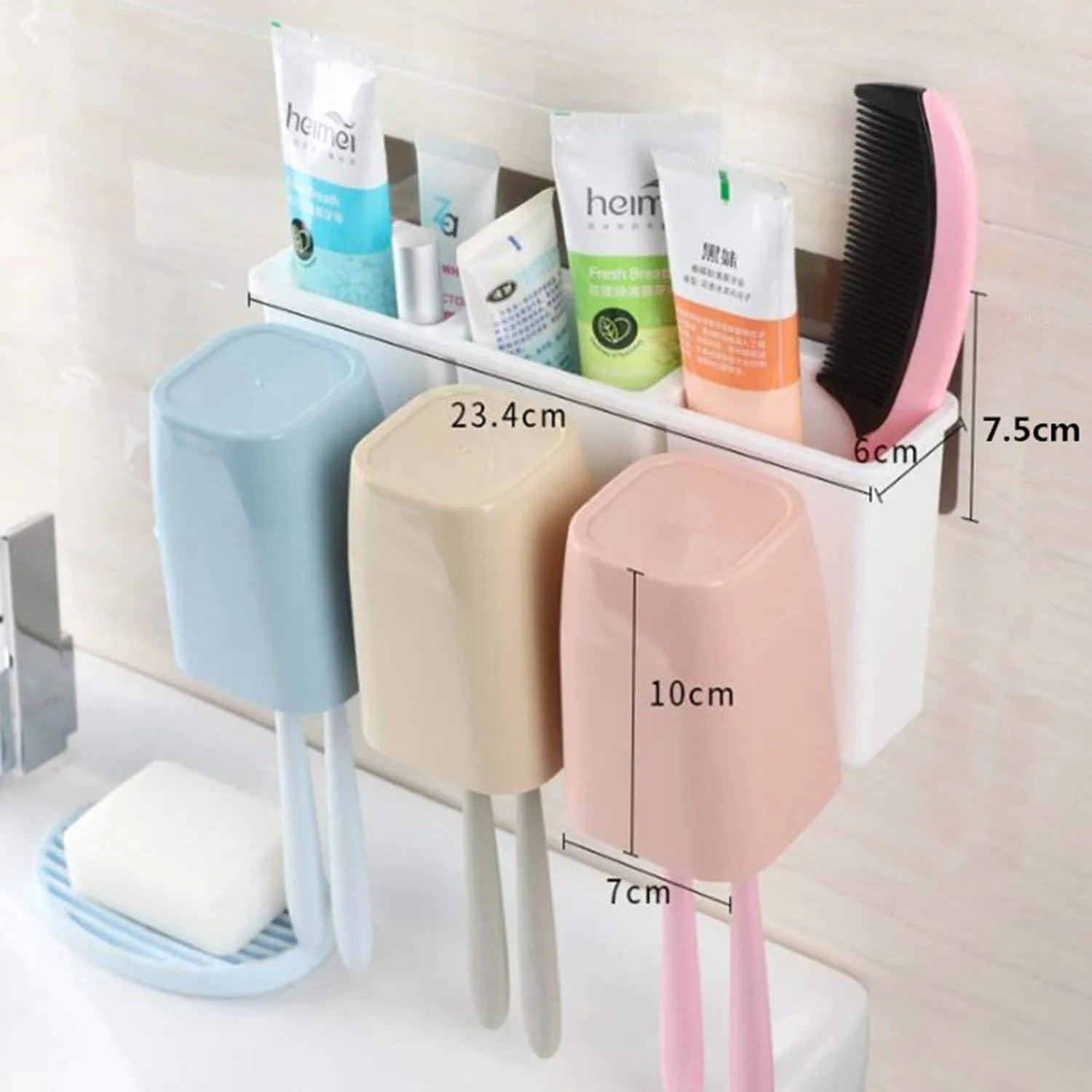 Magic Sticker Series Wall Mounted Bathroom Toothbrush Holder Stand