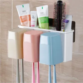 Magic Sticker Series Wall Mounted Bathroom Toothbrush Holder Stand